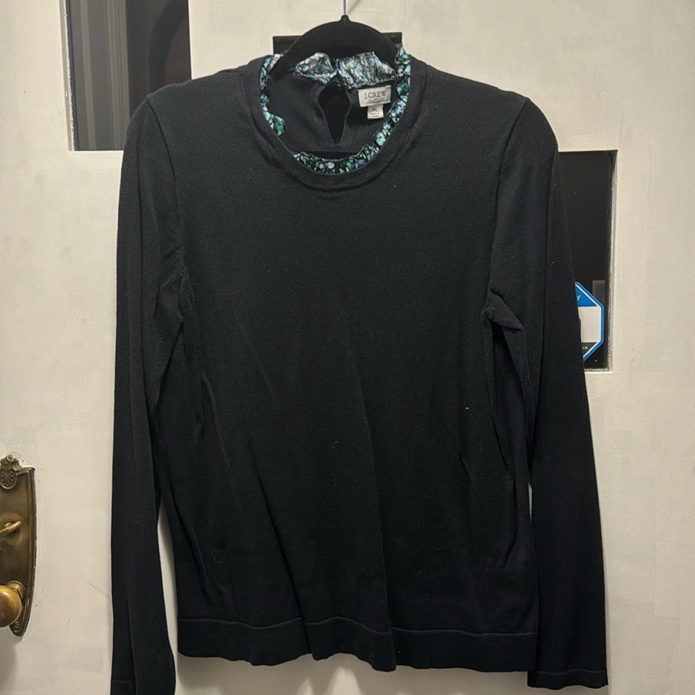 Jcrew factory floral ruffle sweater